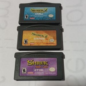 Lot Of 3 different SHREK Gameboy Advance Games ,all Tested & Working